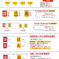 (1)反光臂章(2)銅質教鞭型導護旗(3)反光旗(4)鋁質伸縮導護旗